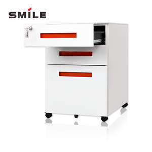 Chnsnile 3-ngăn kéo thép phẳng Tủ tập tin với con lăn phòng khách di động đơn vị lưu trữ kim loại không thấm nước xử lý cho các trường học sử dụng - Product Image 2