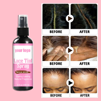 Nouvel Arrivage – Spray Teintant pour Dentelle 4 Couleurs, Marque Privée, pour Installations de Perruques Frontales et Closures, Imperméable et Anti-Transpiration