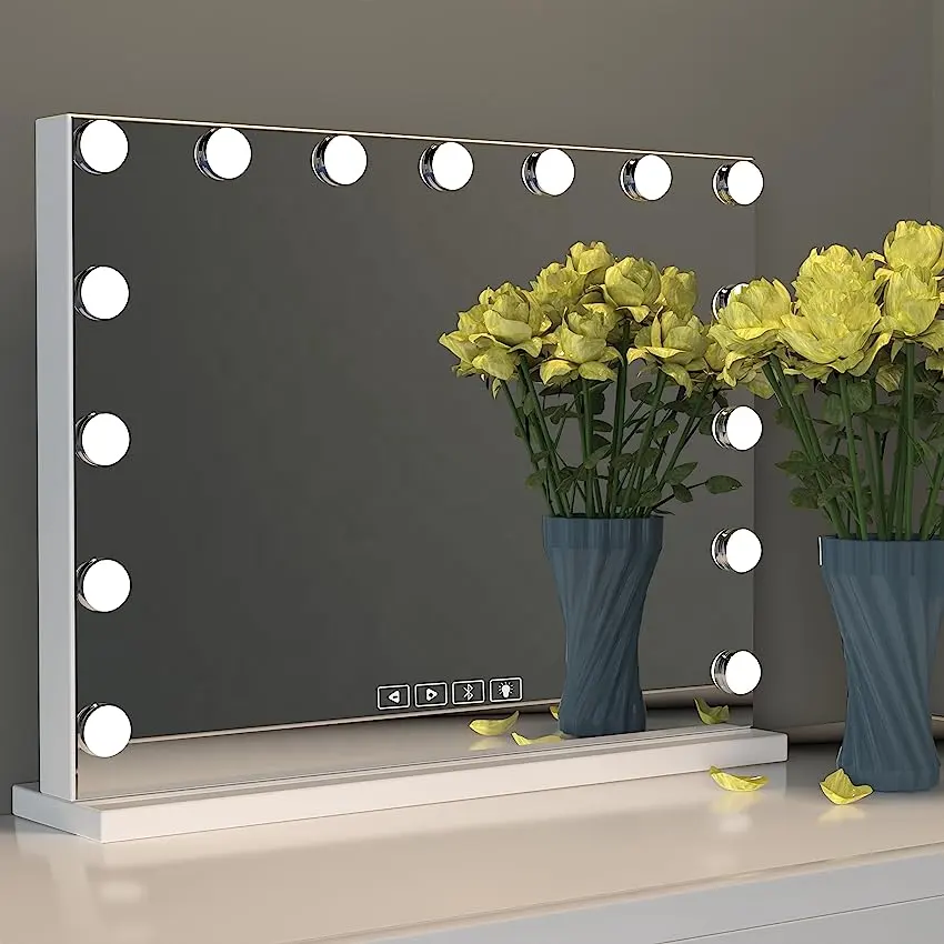 Stock on US! Top Seller Holly Wood Tabletop Lighted Mirror Vanity Mirror With LCD Screen