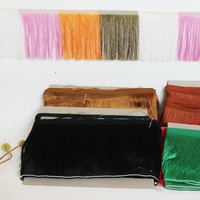 Vente en gros de franges en rayonne de soie colorées de 10 cm, 15 cm, 30 cm, longues, pour vêtements