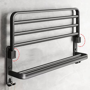 <span class=keywords><strong>Toallero</strong></span> <span class=keywords><strong>de</strong></span> <span class=keywords><strong>baño</strong></span> negro <span class=keywords><strong>de</strong></span> <span class=keywords><strong>aluminio</strong></span> <span class=keywords><strong>de</strong></span> espacio moderno barato <span class=keywords><strong>para</strong></span> Hotel <span class=keywords><strong>toallero</strong></span> <span class=keywords><strong>de</strong></span> <span class=keywords><strong>baño</strong></span> plegable <span class=keywords><strong>de</strong></span> doble capa - Product Image 3