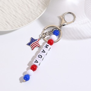Portachiavi con Lettera Iniziale e Perline, Anello Portachiavi con Bandiera Americana, <span class=keywords><strong>Ciondolo</strong></span> Dolce Amore, <span class=keywords><strong>Ciondolo</strong></span> a Forma di Delfino e <span class=keywords><strong>Stella</strong></span> <span class=keywords><strong>Marina</strong></span> per Borse - Product Image 1