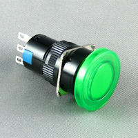 Interrupteur à bouton-poussoir momentané en plastique avec lumière LED rouge de 16 mm, fourni par l'usine