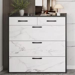 Hiện đại bằng đá cẩm thạch màu 4 Tier Tủ giày bằng gỗ giá giày với lưu trữ ngăn kéo - Product Image 2