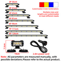 Lampe de travail LED COB double face, lampe stroboscopique d'avertissement pour voiture, 54W, barre lumineuse d'urgence, base magnétique
