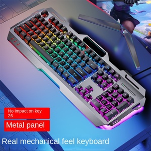Bàn phím máy tính xách tay cơ khí có đèn nền RGB Haohuaxin Bàn phím chơi game thể thao điện tử văn phòng có dây ba mảnh - Product Image 5