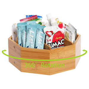 Food Box Organizer Tea Tea Food Safty Wooden Storage Box Snake Organizer Rotating Bamboo Tea Box For Kitchen