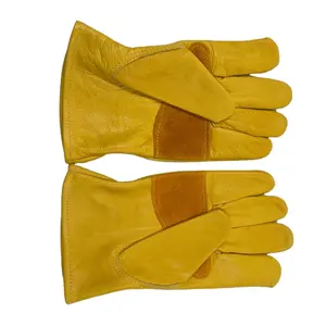 Grey color soft goat sheepskin leather work working gloves in Guangzhou