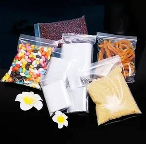 Small Transparent Disposable PE Plastic Bags Thickened Packaging for Food Self-Sealing for Convenience