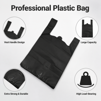 Sac en plastique robuste en PEBD pour supermarché, avec soufflet latéral, impression numérique, gaufrage et logo personnalisé, idéal pour le transport de courses