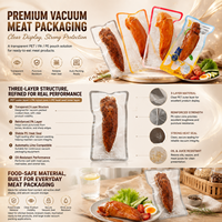 Emballage sous vide transparent en PET/PA/PE pour viande, pochette résistante aux perforations pour aliments cuisinés, résistante à la graisse pour l'emballage sous vide de viande marinée