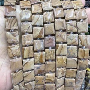 10mm Großhandel Naturstein Achat Kristall geformtes Quadrat Mit Rillen Quadratische Lose Perlen für Schmuck DIY Zubehör - Product Image 3