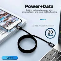 Câble de transfert de données 240W 5A Super Fast Charge USB-C 3.2 Gen2 4K 20Gbps pour caméra de tablette de téléphone portable