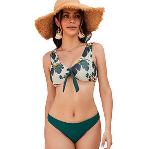 Bañador estampado de dos piezas para mujer, sexy estilo europeo y americano, bikini triangular sin espalda - Product Image 5