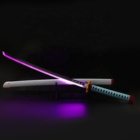 Espada Nichirin de Shinobu Kocho con Luz LED Morada, Katana Segura sin Cuchilla con Saya Blanca Lisa