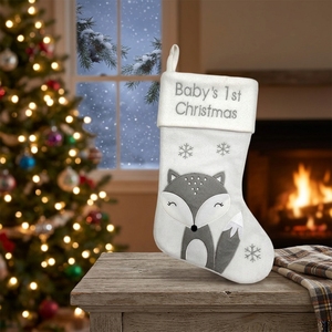 Chaussettes de Noël pour enfants, sacs à bonbons, décoration de fête de Noël, motifs renard et pingouin mignons - Product Image 3