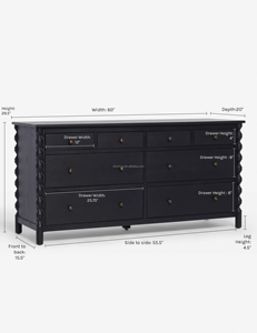 Mobilier de chambre à coucher de haute qualité <span class=keywords><strong>commode</strong></span> contemporaine française à 8 tiroirs en chêne massif <span class=keywords><strong>noir</strong></span> - Product Image 6