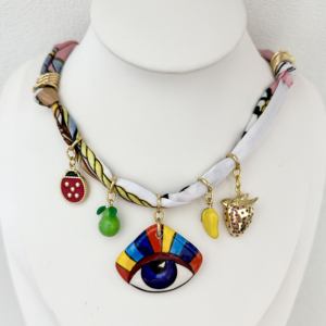 Bijoux <span class=keywords><strong>de</strong></span> mariage bohème pour la plage, breloques en forme <span class=keywords><strong>de</strong></span> cœur <span class=keywords><strong>de</strong></span> <span class=keywords><strong>poisson</strong></span>, cerise, mauvais œil, bottes, fraise, citron, ruban <span class=keywords><strong>de</strong></span> soie, collier, accessoires colorés - Product Image 6