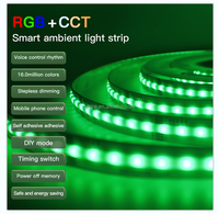 Kit de bande lumineuse LED COB RGBCCT à CRI élevé, 5 m, 12 mm, RGBWC réglable, 5 en 1, 630 LED, WS2811, découpable, 24 V, 5 en 1, bandes LED, alimentation EU