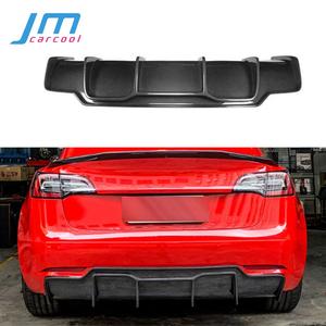 ดิฟฟิวเซอร์สปอยเลอร์กันชนหลังคาร์บอนไฟเบอร์แบบแห้ง สำหรับรถยนต์เทสล่า รุ่น <span class=keywords><strong>3</strong></span> ปี 2017-2020 ชุดแต่งกันชนหลัง ชุดแต่งรถยนต์ - Product Image 1