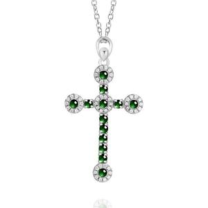 Pendentif en jadéite naturelle, croix verte, argent S925, bijoux unisexes pour femmes, mode, religion, design original D629 - Product Image 1