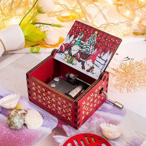 Caja de Música de Madera con Manivela, Diseño Navideño, Grabado Láser, Personalizada, Mini, Nueva, en Oferta - Product Image 4