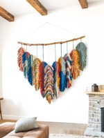 Cadeaux d'affaires promotionnels, décoration murale rectangulaire en macramé rustique fait main en coton, feuilles bohèmes, cadeau artistique, lavable en machine