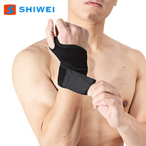 Shiwei Wrist Brace <b>Black</b> Adjustable <b>Wrap</b>-On Support For Men Basketball Protection - Product Image 1