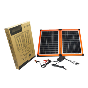 แผงโซลาร์เซลล์ โพลีคริสตัลไลน์ซิลิคอน 18V 40W แผงโซลาร์เซลล์แบบกระจก แผงโซลาร์เซลล์ไฟฟ้าพร้อมพอร์ตเอาต์พุต USB/DC - Product Image 1