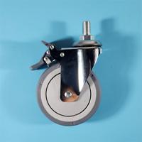 Roulette médicale de 3 pouces avec revêtement chromé pour chariot médical pour meubles d'hôpitaux Roues TPR 75mm