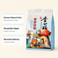 Sachet personnalisé imprimé motif champignon, fermeture éclair, qualité alimentaire, pour délices de la montagne, champignons Shiitake, OEM, marque privée, vente en gros