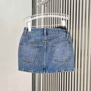 Faldas de encaje sexy para mujer Y2K faldas holgadas de cinco bolsillos Falda vaquera prediseñada con cintura de encaje asimétrica minifalda para niñas - Product Image 6