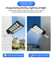 Lampe solaire tout-en-un IP65 300W LED avec batterie LiFePO4, autonomie de 12h pour jardin et allée