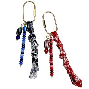 Llavero vintage con bandana, abalorios, borla y colgante de tela para bolso, regalo D - Product Image 3