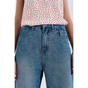 Jeans décontractés à fentes latérales en bleu moyen - Product Image 3