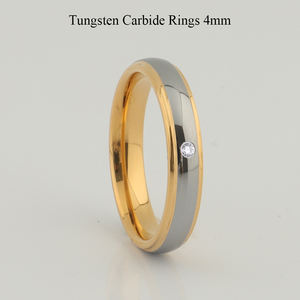 Anillos de tungsteno para hombre y mujer, joyería de moda chapada en oro de 18k, anillos de boda para hombres y mujeres - Product Image 4