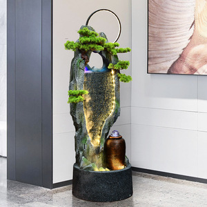 Chinese Style Floor Standing Water Fountain Resin Rockery Landscape Decor With Led Light For Living Room Office <b>Humidifier</b> - Product Image 4