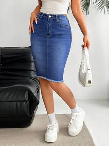 Gonna <span class=keywords><strong>in</strong></span> Denim da <span class=keywords><strong>donna</strong></span> alla moda Casual a vita alta con bordo grezzo e avvolgente gonna <span class=keywords><strong>in</strong></span> Denim alla moda stile Cowboy gonna <span class=keywords><strong>in</strong></span> <span class=keywords><strong>jeans</strong></span> da strada da <span class=keywords><strong>donna</strong></span> <span class=keywords><strong>abito</strong></span> - Product Image 3