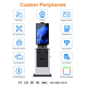 Kiosco de Pago <span class=keywords><strong>con</strong></span> Pantalla Táctil de Autoservicio para Check-in en Hoteles, <span class=keywords><strong>con</strong></span> Código <span class=keywords><strong>QR</strong></span>, Escáner de Pasaportes, Lector de Tarjetas, Impresora, Terminal para Efectivo y Monedas - Product Image 1