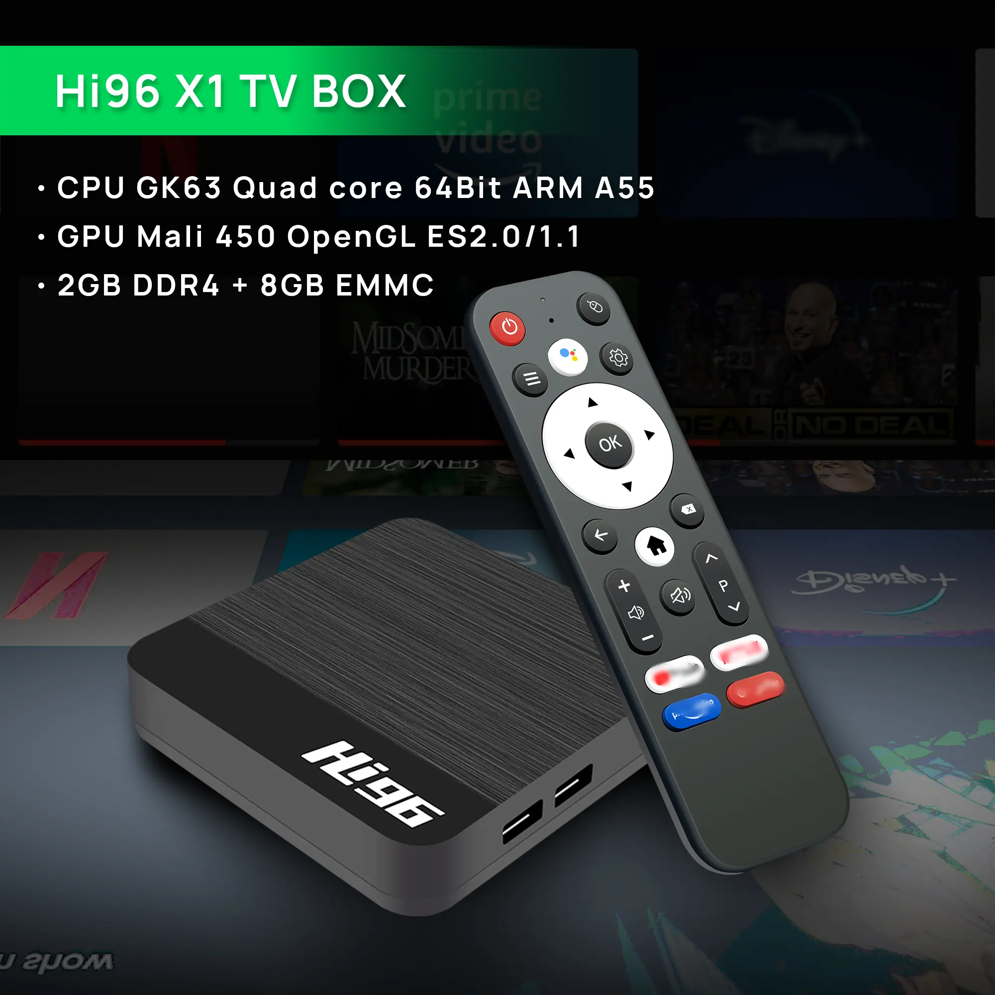 Venta caliente ATV Set-Top Box Android 11,0 1GB + 8GB Hisilicon Hi3798M Custom Factory TV BOX