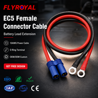 Câble de connexion femelle EC5 10AWG rouge et noir, prise EC5 vers borne à anneau, rallonge de câble d'alimentation pour batterie