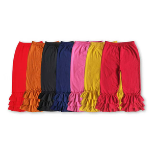 กางเกงขายส่งสำหรับเด็กเล็ก เนื้อผ้านุ่มสบาย หลากสี กางเกงผ้าฝ้ายลำลองสำหรับเด็กผู้หญิง กางเกงขาบานระบายสำหรับเด็กวัยเตาะแตะ - Product Image 1