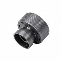 Bouton de commande moleté sur mesure en acier inoxydable/aluminium usiné CNC, anodisé noir, pour équipement de perçage de trous carrés