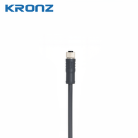 Conector Recto KRONZ M8 de 4 Pines, Código A, Macho/Hembra, con Cable de Sensor de Aviación Impermeable IP67, Longitud Personalizada