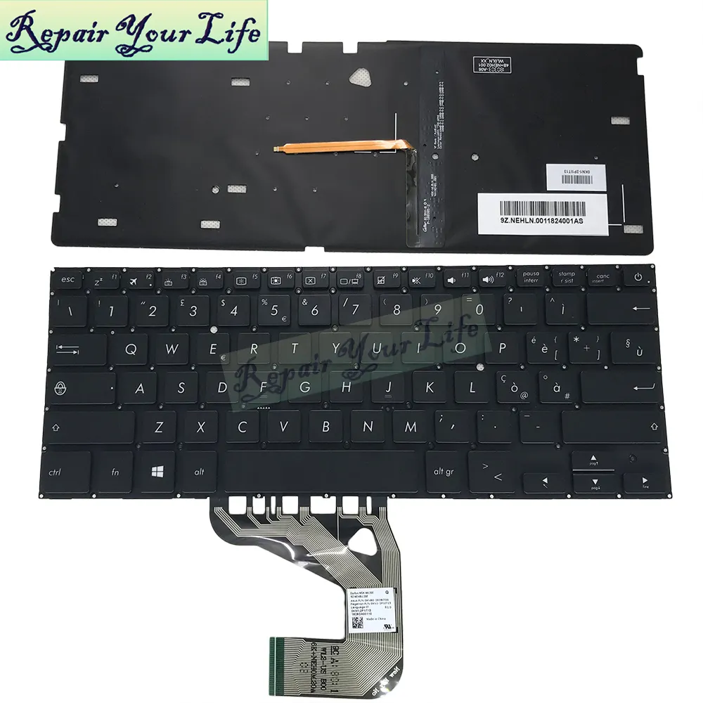 Replacement keyboards UX406 Backlight keyboard for ASUS UX406UA 0KNB0-2628IT00 0KN1-2P1IT13 IT Italian keyboard