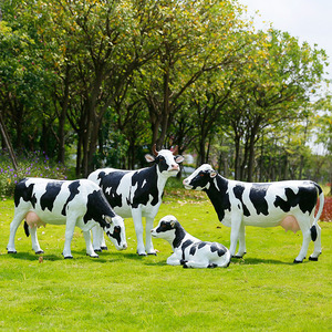 Animaux de la ferme en plein air résine artisanat grandeur nature fibre de <span class=keywords><strong>verre</strong></span> mouton bière Lion chèvre vache âne cheval cerf poule lapin Statues accessoires - Product Image 6