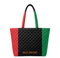 Sac fourre-tout matelassé à bandoulière avec drapeau de Sainte-Kitts et Nevis, sacs à main de travail pour femmes, sacs fourre-tout légers à ouverture supérieure pour les voyages et l'université