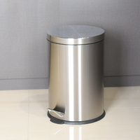 Poubelle en métal avec seau intérieur amovible, poubelle ronde en acier inoxydable avec couvercle à fermeture douce