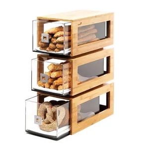 Custom Acrylic Bread Cupcake Donut Bakery Display Stand Case Perspex Cake Cabinet Plexiglass Food Box
