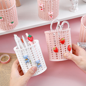 Boîte à crayons pour filles, mini conteneur rose mignon de maquillage, fournitures de <span class=keywords><strong>bureau</strong></span>, <span class=keywords><strong>organisateur</strong></span> de <span class=keywords><strong>bureau</strong></span> - Product Image 3